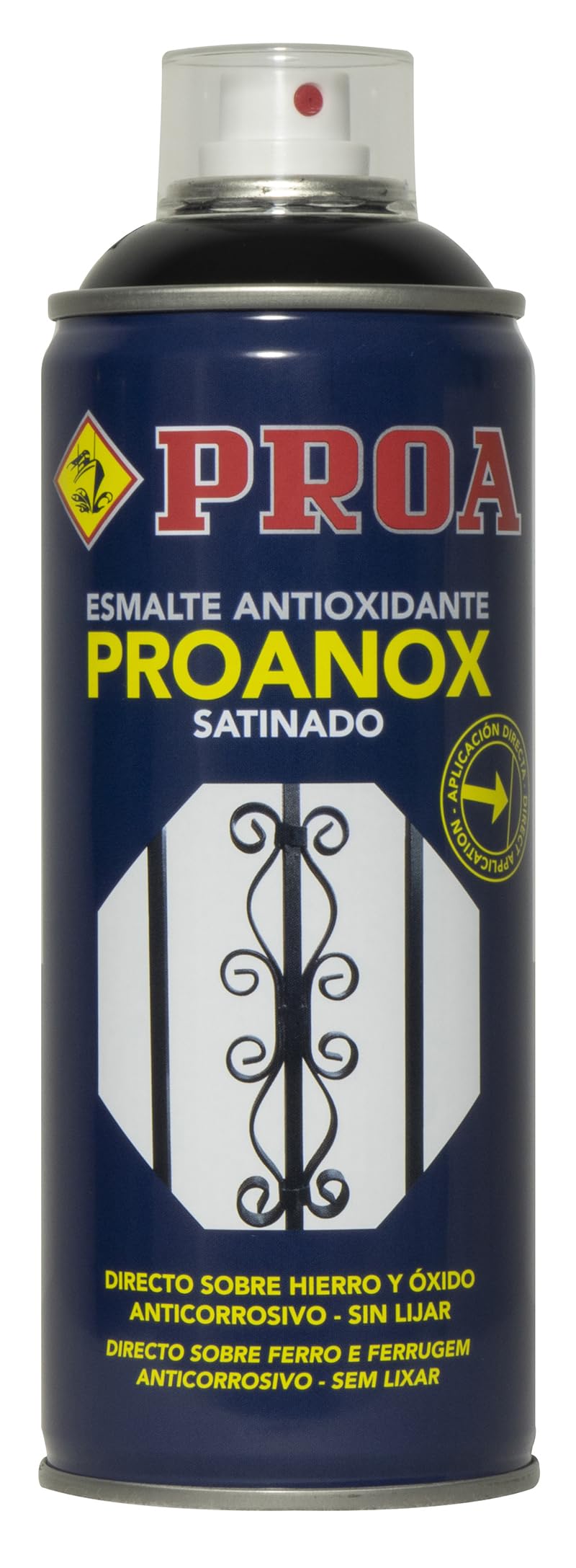 ESMALTE PROANOX DIRECTO SOBRE ÓXIDO EN SPRAY. SATINADO. RAL 7016. 400 ML. PROA. Esmalte antioxidante para metales sin necesidad de imprimación. Exterior e interior.