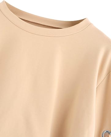 SweatyRocks Women's Casual Lace Up Long Sleeve Pullover Crop Top Sweatshirt