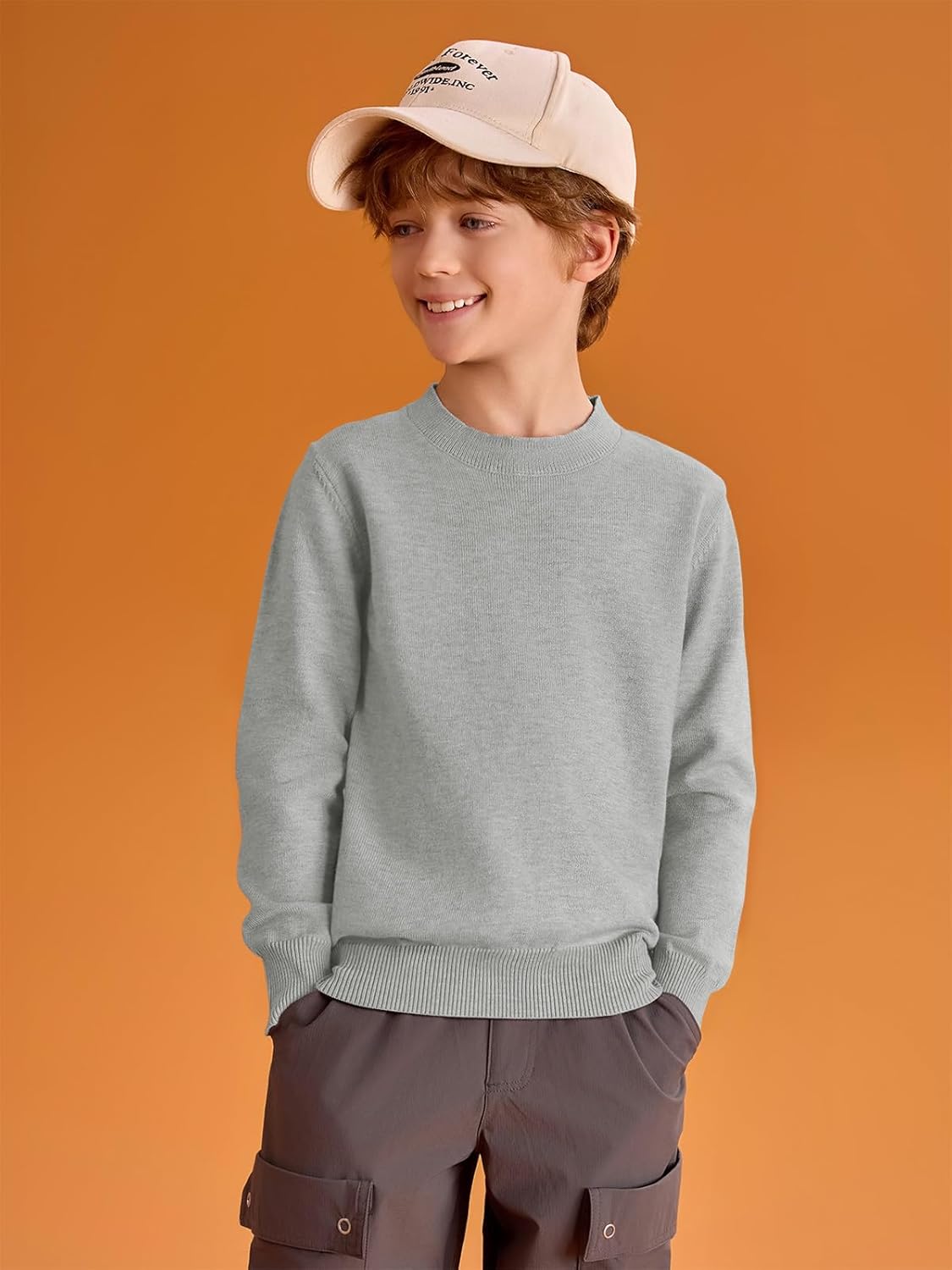 Haloumoning Boys Sweaters Kids Crewneck Long Sleeve Knit Pullover Sweater 5-14 Years - Image 3