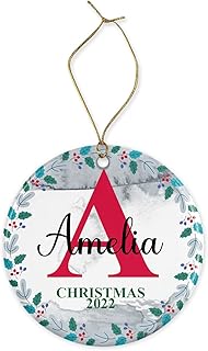 2022 Christmas ornament, Customized Name Initial Christmas ornament, Custom Name Christmas ornament, Personalized Christmas ornament, Personalized Christmas tree decoration, Christmas gifts (Ceramic)