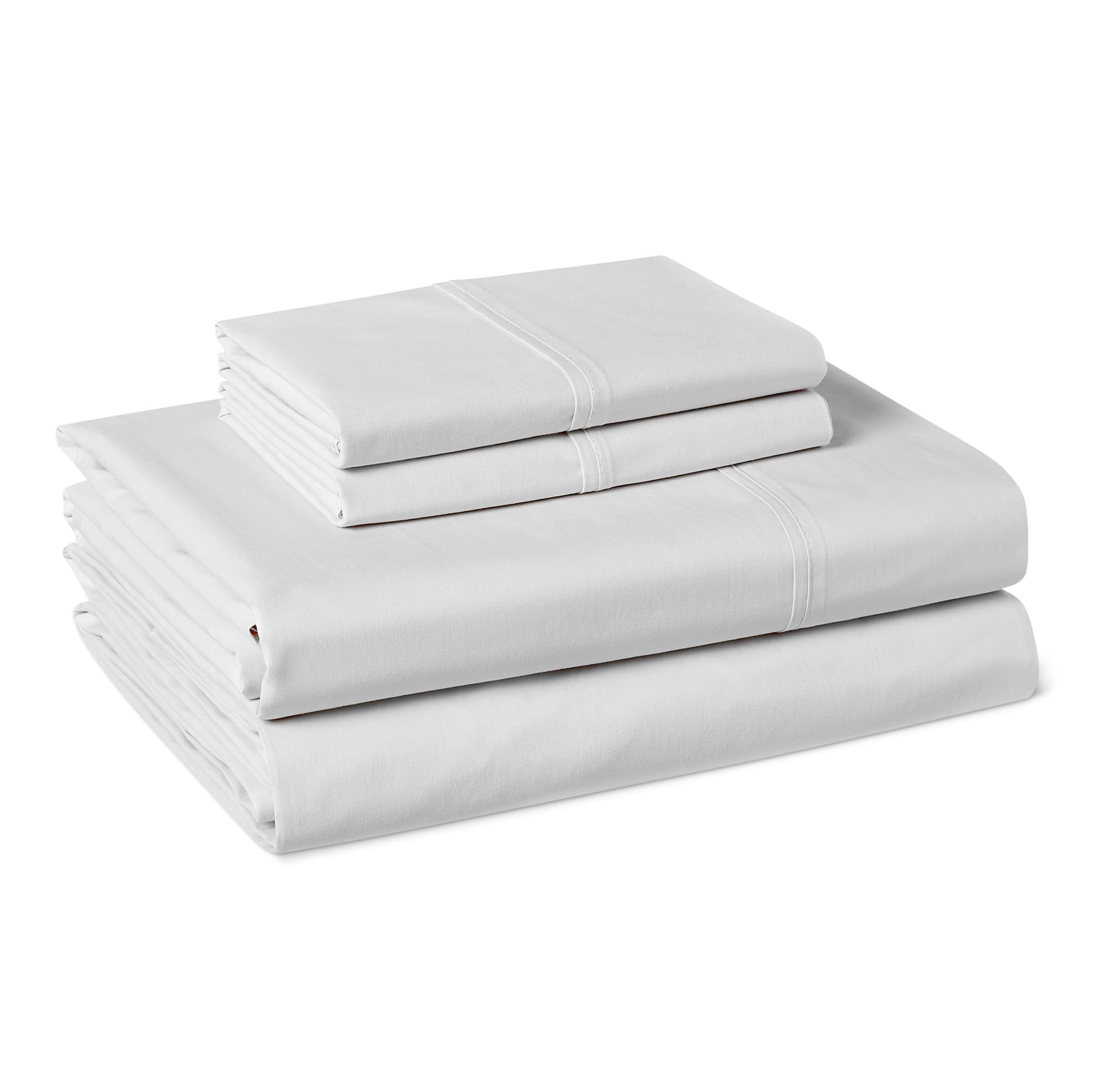 Amazon Basics 100 Organic Cotton Kids Sheet Set with Pillowcase Full Pale Gray