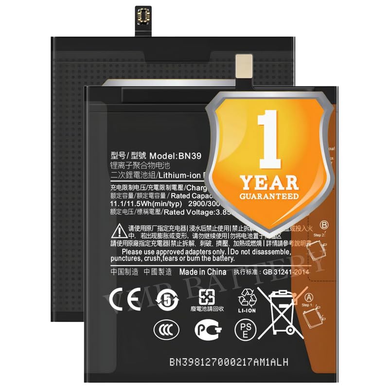 Image of Original BN39 Battery Compatible for Xiaomi Mi Play (M1901F9E) - (3000mAh) - 1 Year Warranty K7