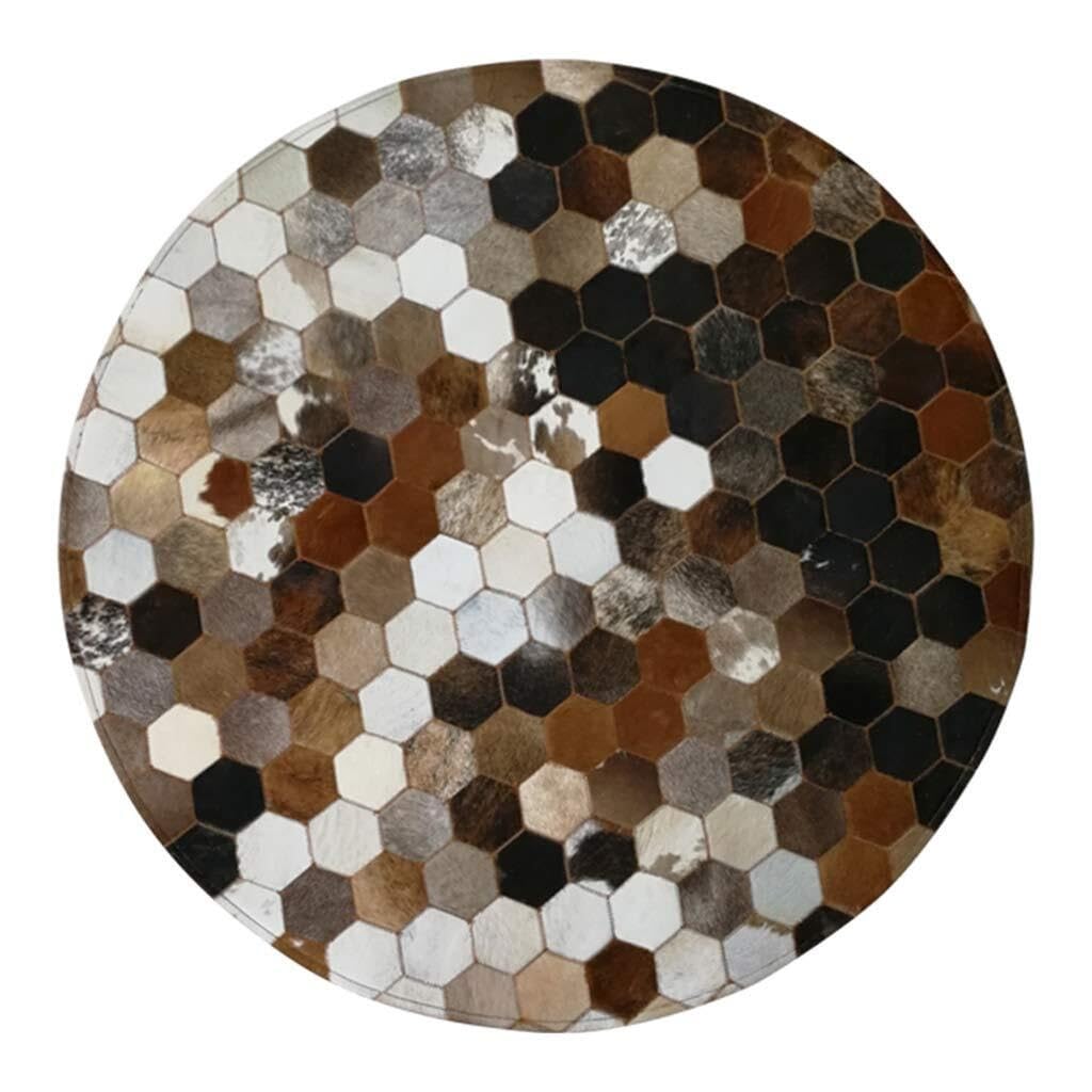 Tapis en fourrure minimaliste rond pour un salon chaleureux