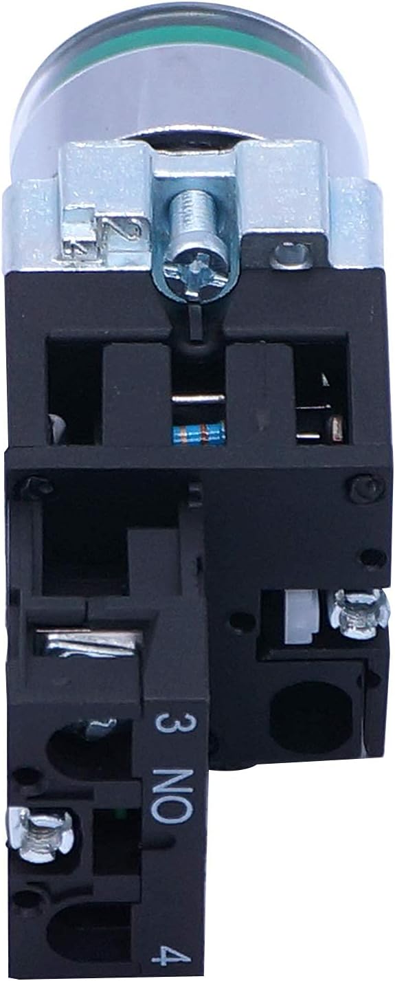 22mm 1 NO Green LED Light Momentary Push Button Switch 440V 10A Pushbutton Switches with Red Light Voltage 110V