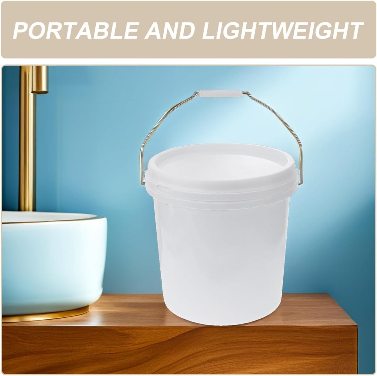 Cabilock 1.5 Gallon Plastic Sealed Bucket with Lid and Handle Food Grade Household Storage Pail for Paint Pet Food Water and More