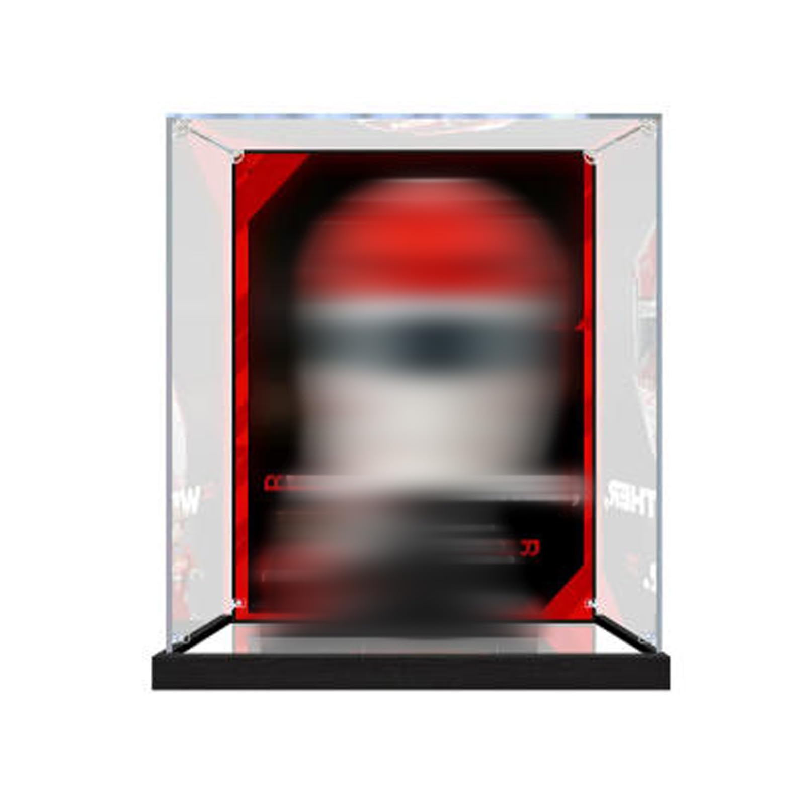 Acrylic Display Case Compatible with Lego 43014 Helmet Model, Dustproof Transparent Storage Box, Compatible with Lego 43014 (Model Not Included) (Mirror Base+Background)