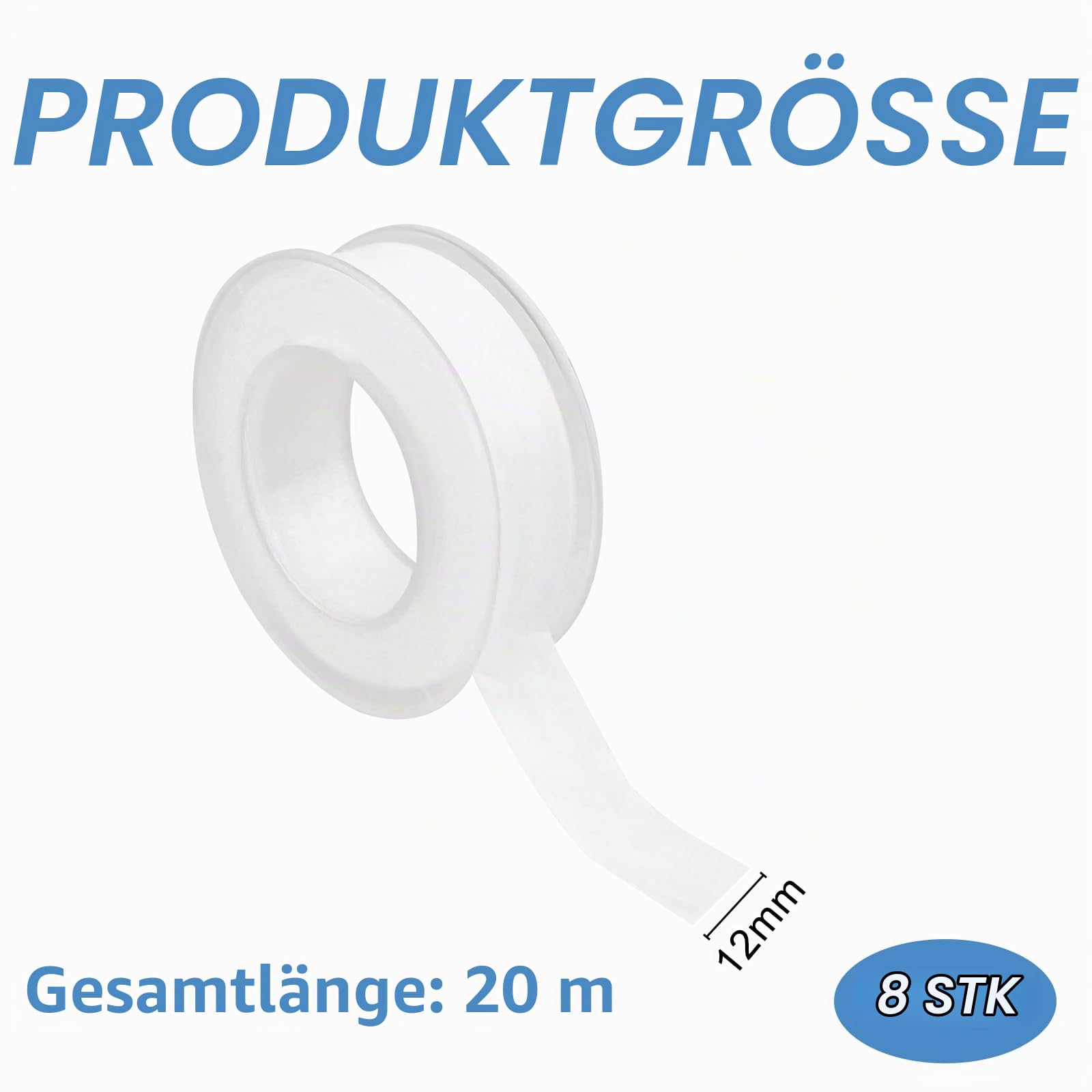 Gewindedichtband PTFE - Temperaturbeständiges Dichtungsband 12 m 12 mm Gewindedichtband PTFE - Temperaturbeständiges Dichtungsband 12 m 12 mm