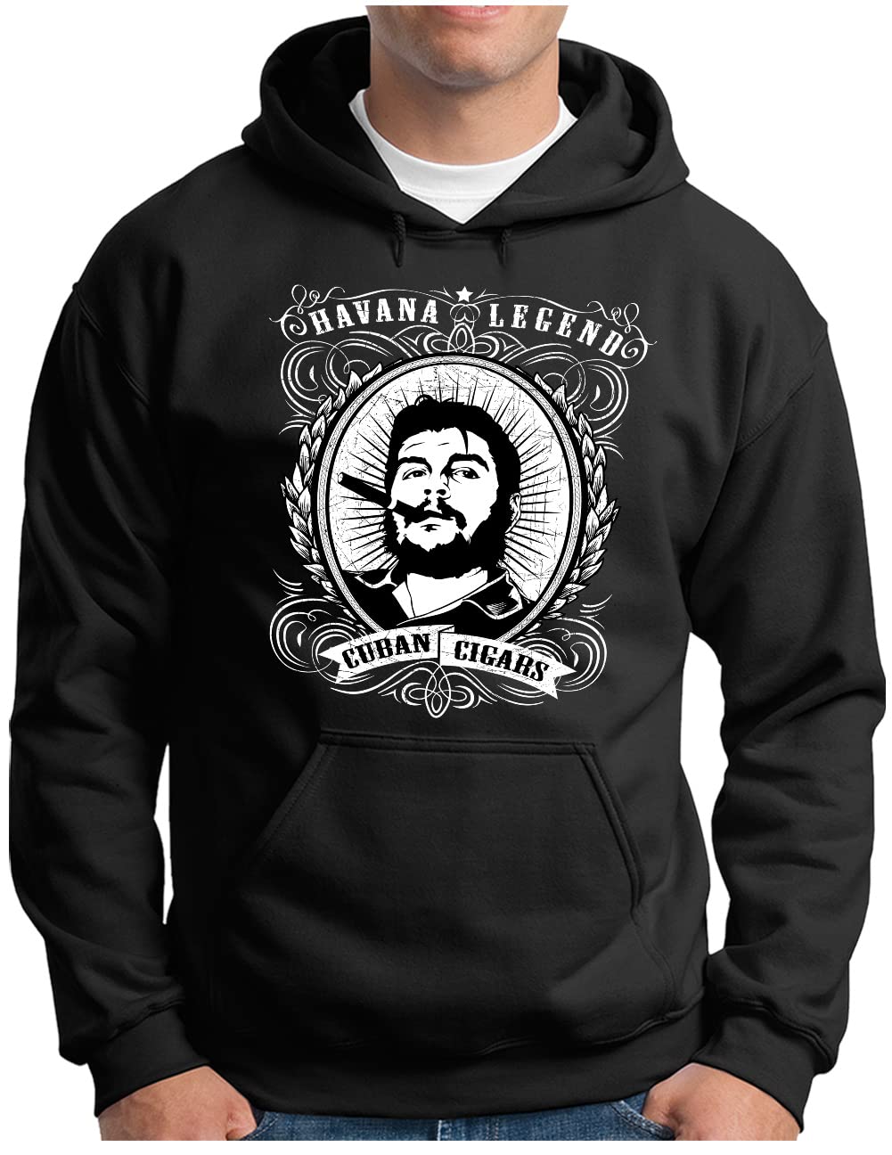 Pull à capuche homme XXXL noir chaud ample confortable pour l'hiver