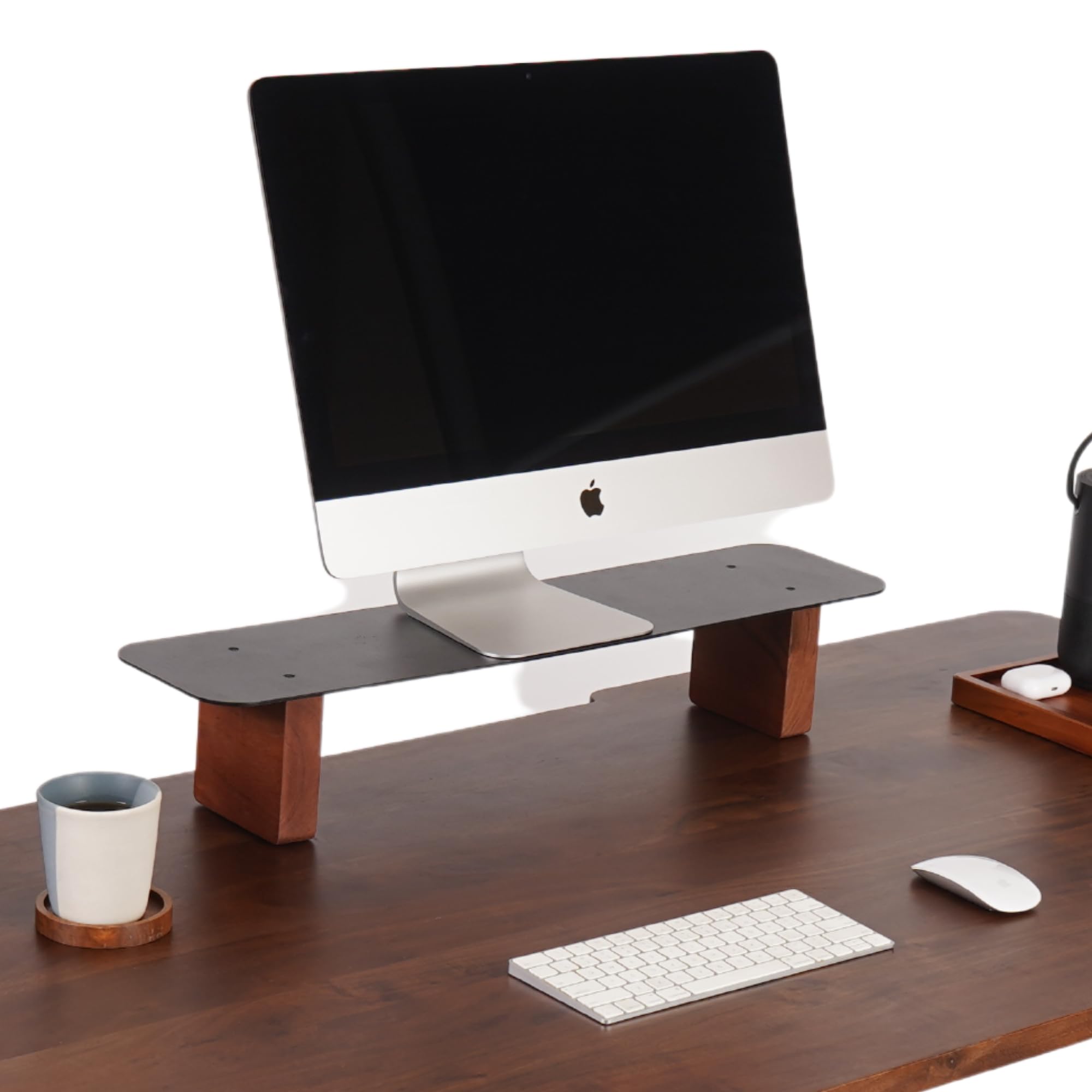 Flowlyf Monitor Stand - Computer Monitor Riser Shelf, Wood Desktop Stand for Laptop Computer Screen, Desk Organization, Office Supplies Desk & Table Top Organise (B0B7DKB7V4) Amazon Price History, Amazon Price Tracker