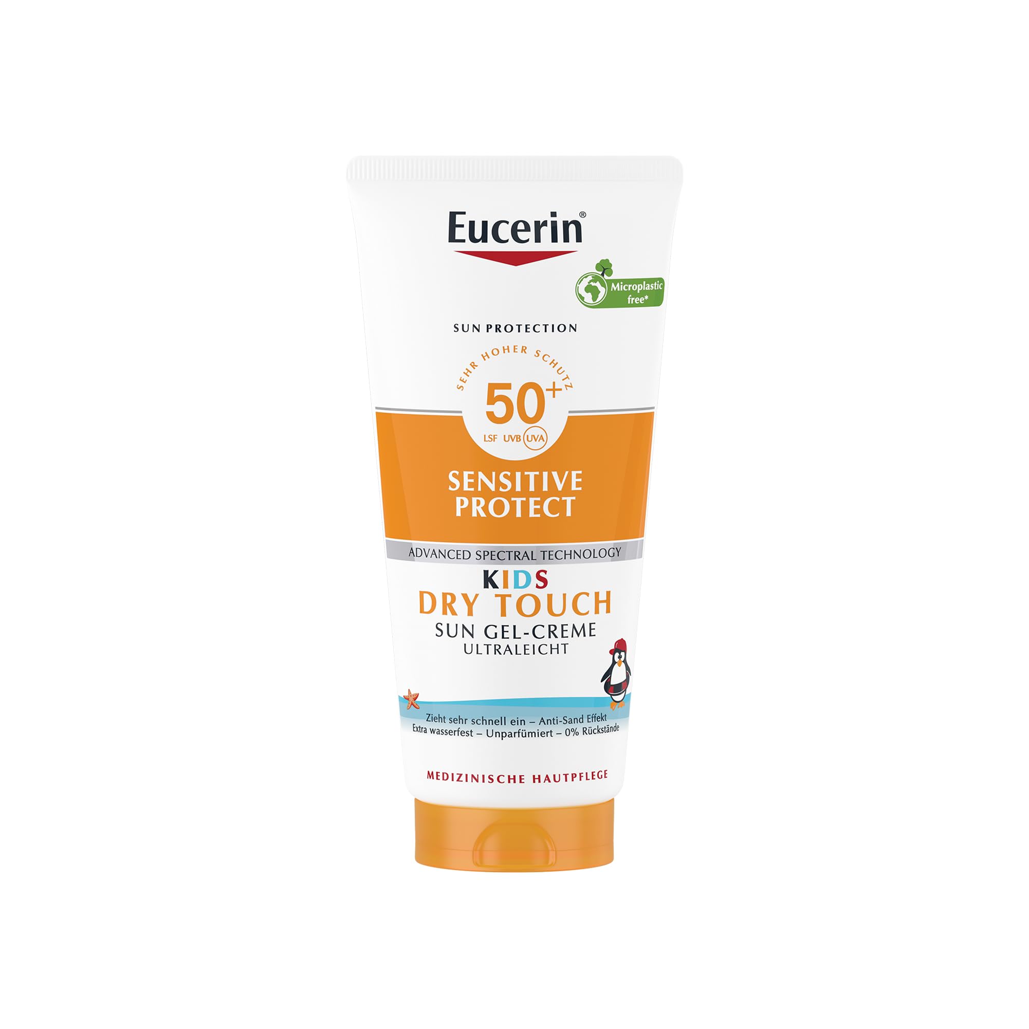 Eucerin Sensitive Protect Kids Sun Gel-Creme LSF 50+ 200 ml, sehr hoher Sonnenschutz für Kinder, wasserfeste Sonnencreme mit UVA/UVB-Filtern beruhigt und pflegt empfindliche Kinderhaut