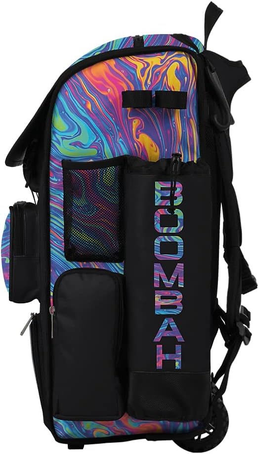Boombah Superpack Hybrid Rolling Bat Bag - Lava 2.0 Bat Pack Multicolor - Wheeled & Backpack Version