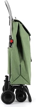 ROLSER I-Max Tweed 4 Wheel 2 Swivelling Foldable Shopping Trolley - Green