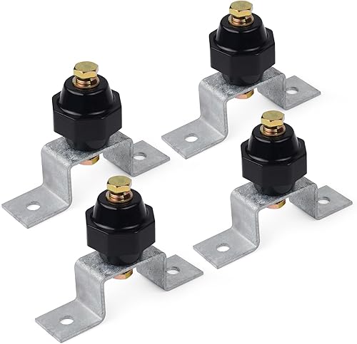 4 aisladores de separación de 2500 V con soportes de montaje de barra colectora de tierra (aislante negro de 2 pulgadas)