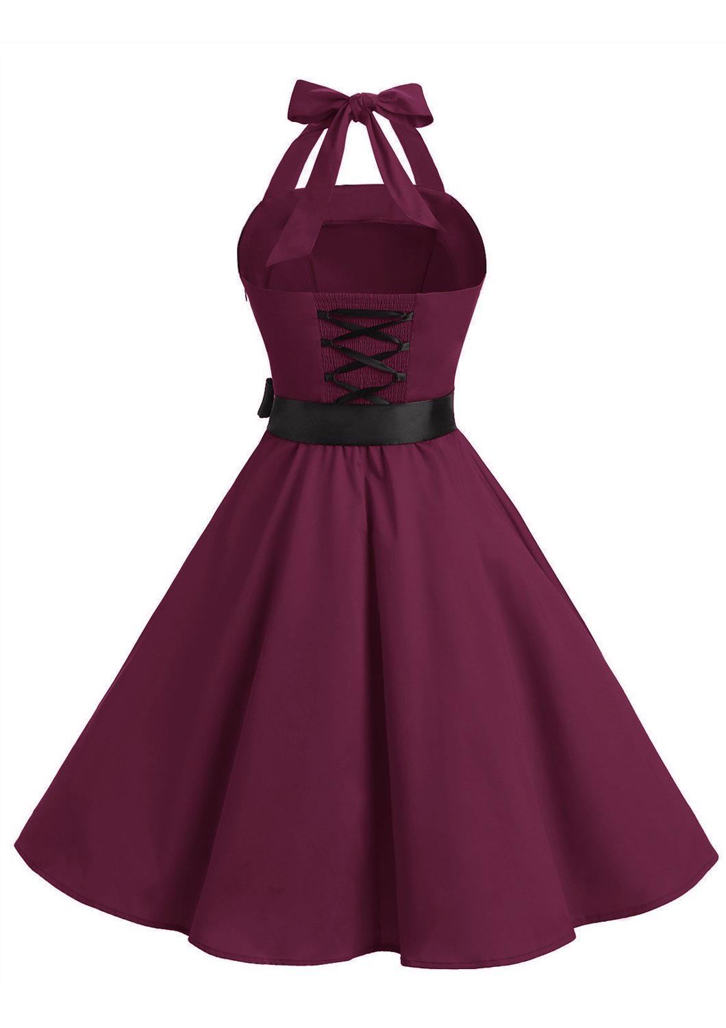 Vestido De Vintage Cóctel 50s Elegante Mujer con Cinturón