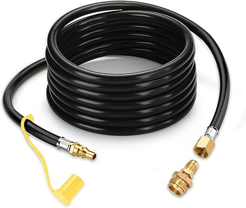 WADEO Manguera de conexión rápida de propano de 17 pies para RV a parrilla de gas, manguera de propano de conexión rápida RV de 14 pulgadas para