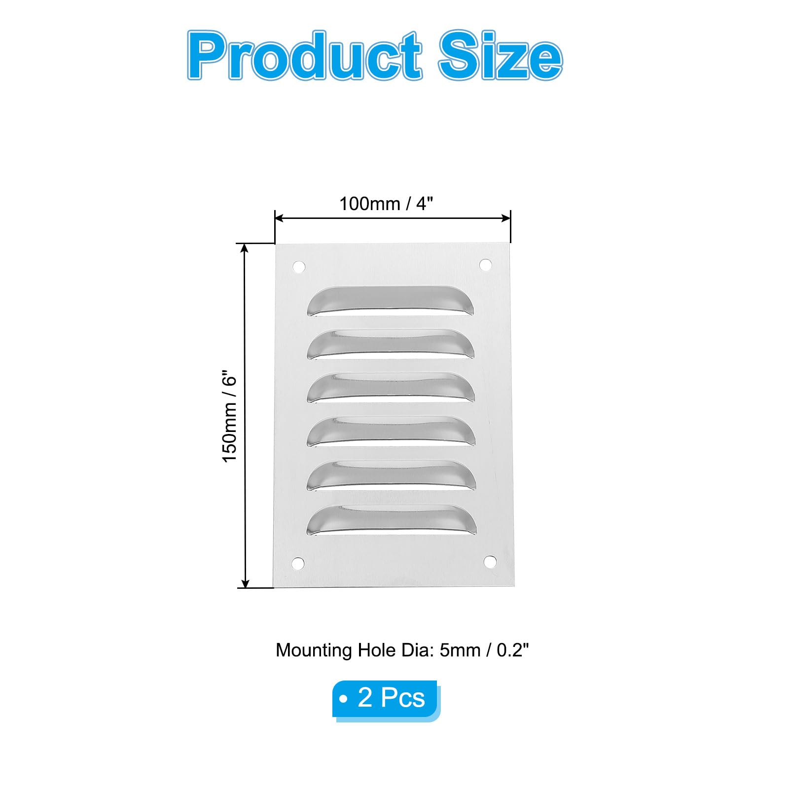 PATIKIL 4 x 6 Inch Aluminum Vent Cover - Image 2