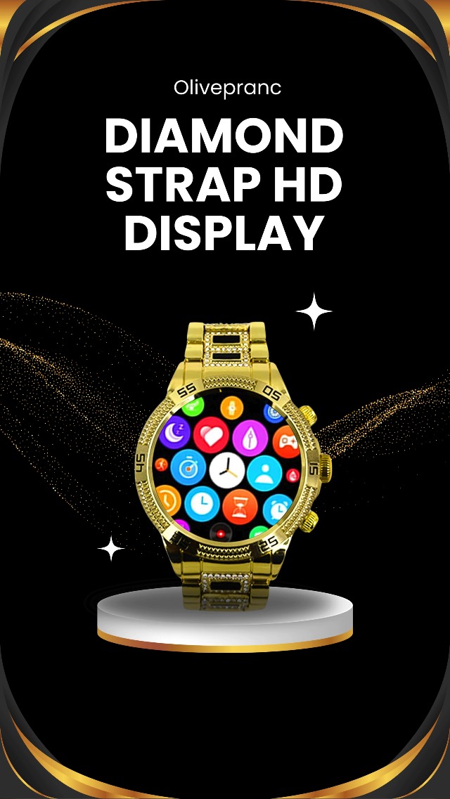 Watch Diamond golden smart watch on Amazon Live