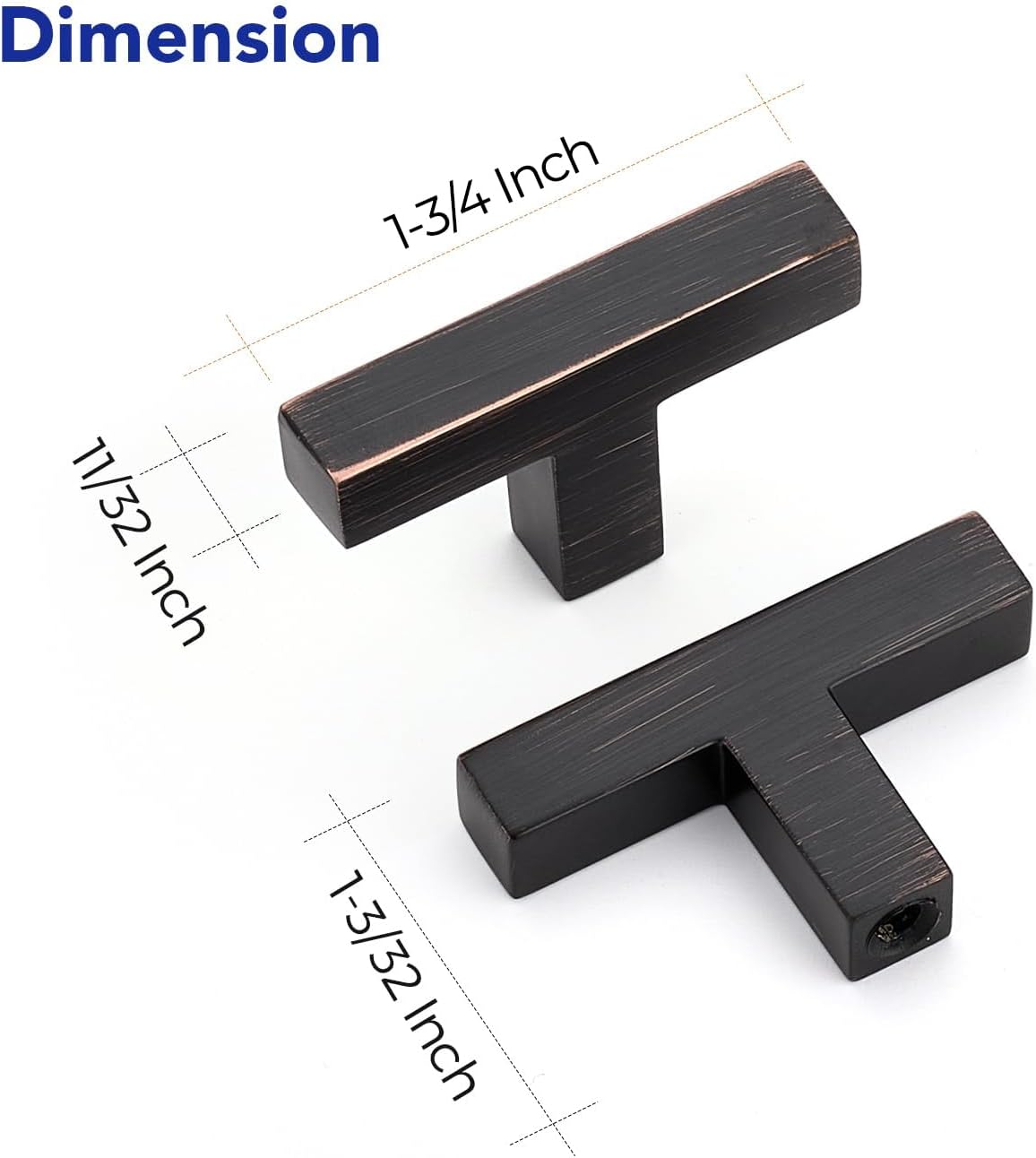 Ravinte 10 Pack Solid Single Hole Slim Square Bar Drawer Handles Kitchen Cabinet Handles Oil-Rubbed Bronze Drawer Pulls Kitchen Cabinet Hardware Handles Oil-Rubbed Bronze Cabinet Pulls