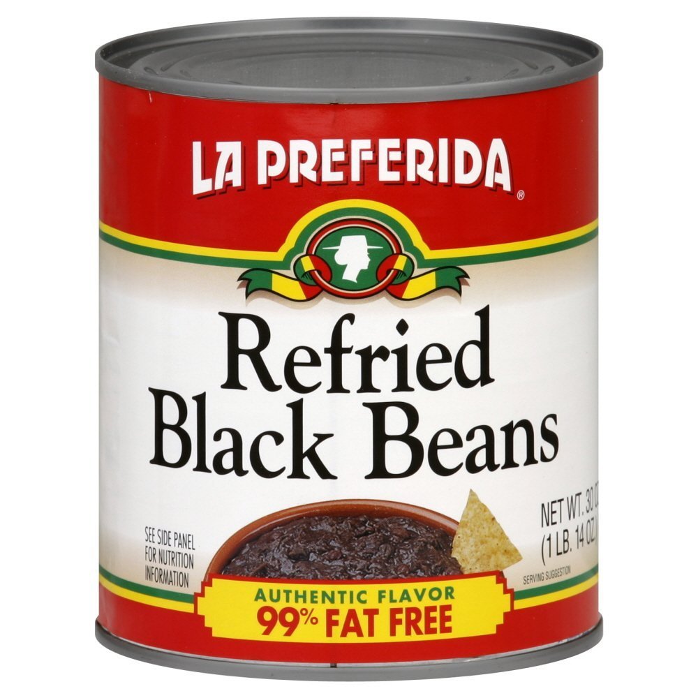 La Preferida Refried Black Beans, Fat Free, 30oz