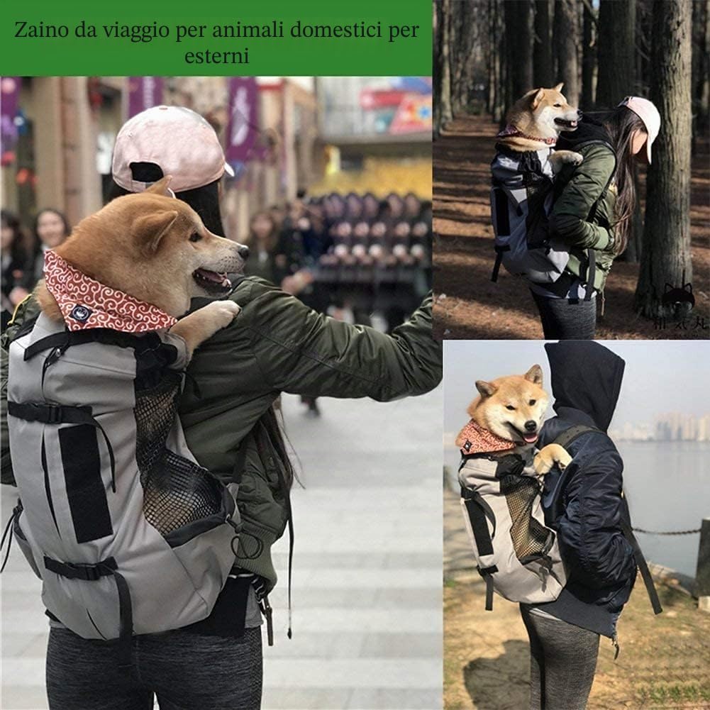 Confortevole Borsa per Cani Zaino per Cani E Gatti per Outdoor Escursione Pieghevole per Viaggio in Treno Trasportino per Animali Domestici