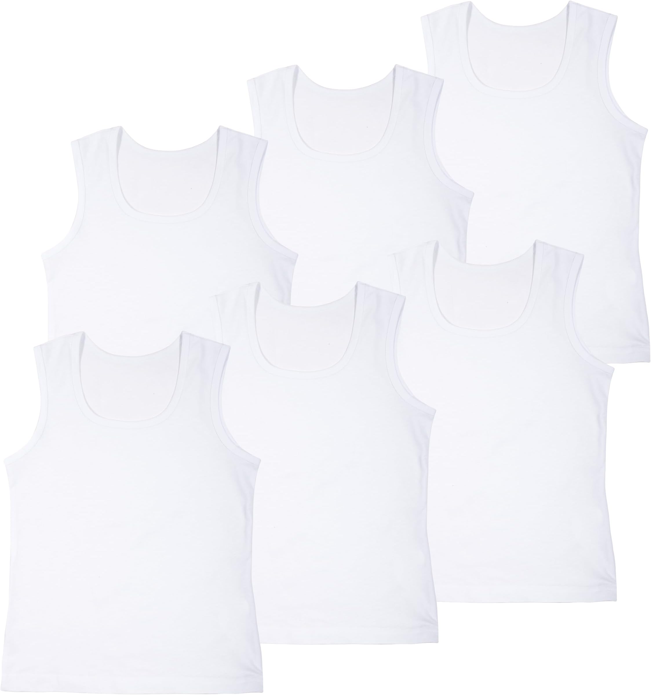 Men's Cotton Jersey Vests 6 Pack - Breathable Sleeveless Tank Tops Vests for Men, Soft Lightweight Undershirts, Classic Fit Gym & Casual Everyday Wear (White/Black/Assorted)