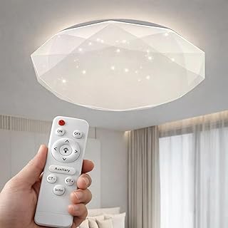 HUA QIANG WANG 3-Color LED Ceiling Light with Remote