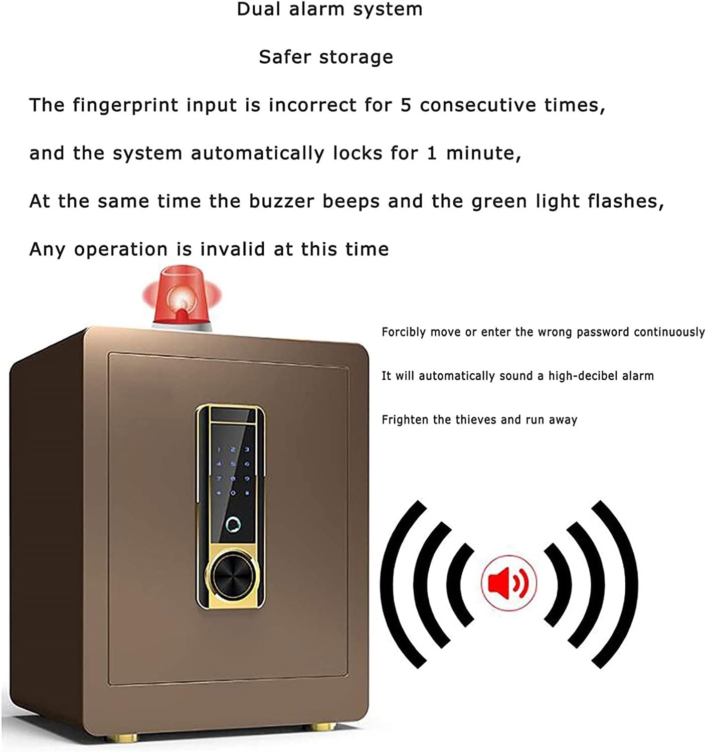 Safe Box Safe Lock Box with Steel Contruction Digital Keypad Safes with Wall or Floor Mounting Anti-Theft Alarm Small Safe Box for Home Office