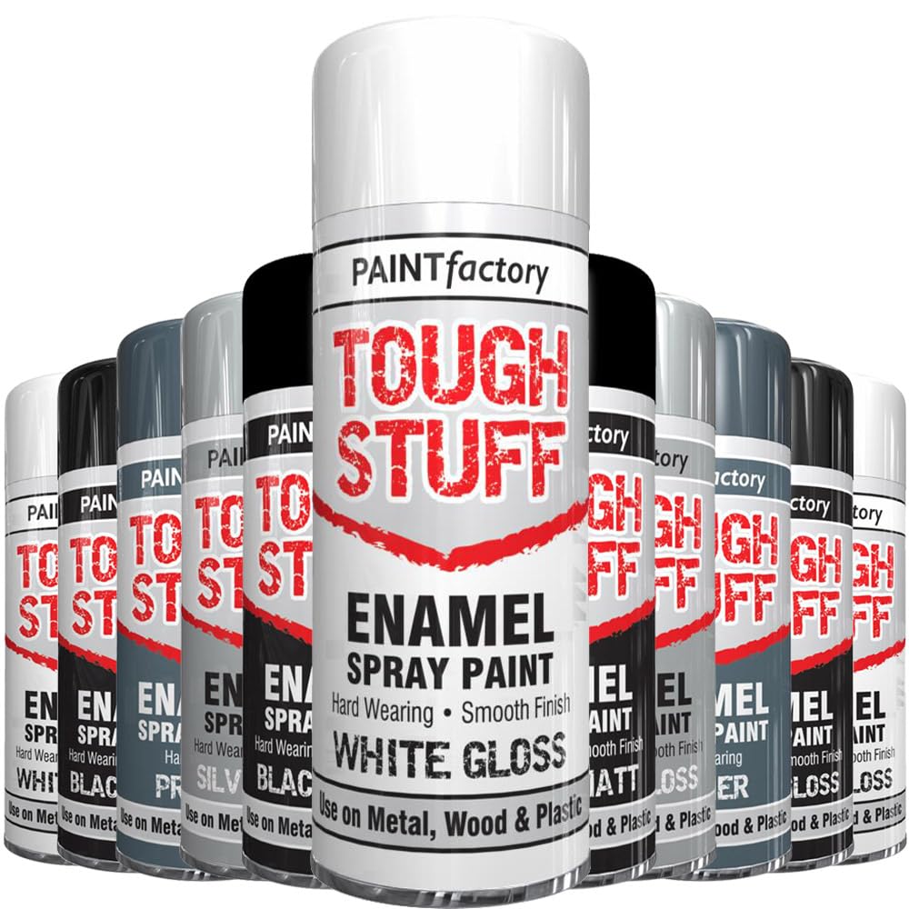 AlezyB - 1 x Enamel White Gloss 400ml Tough Stuff Hard Wearing Smooth Aerosol for Metal Wood Plastic