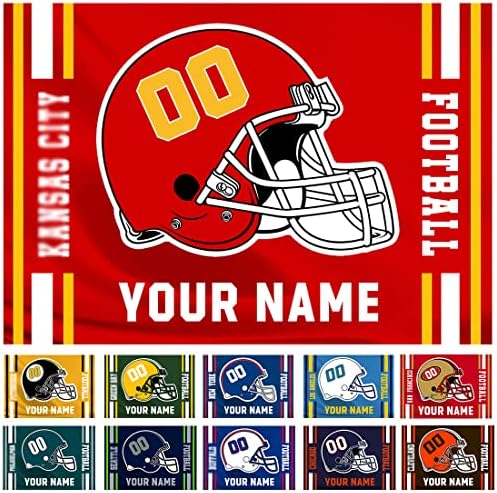 Bysincy Custom Football Diamond Painting with Name and Number, Customized Sports Fan Flag Painting with Helmet, Personnalized Football Diamond Art for Home Wall Decor (32 Design Styles)