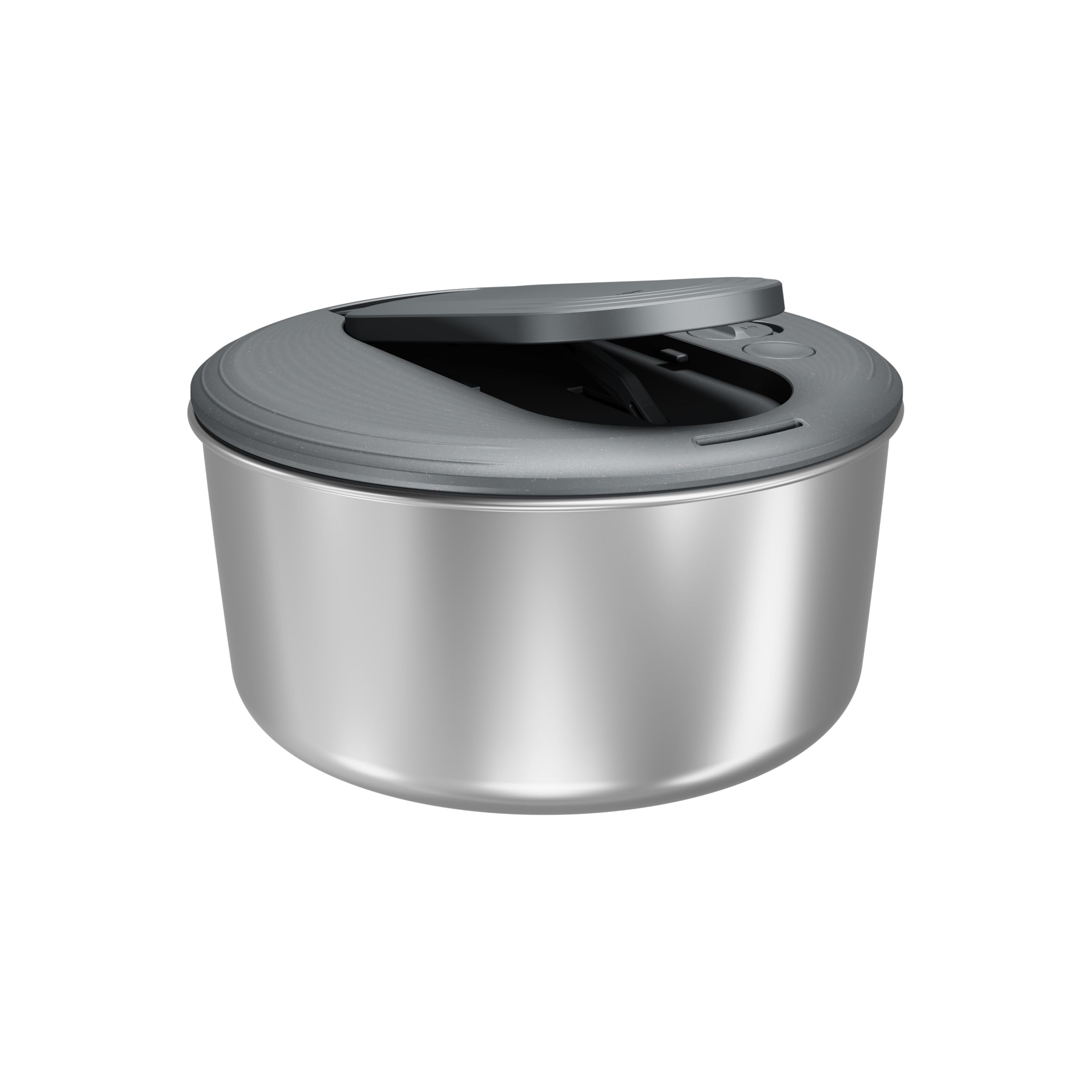Zyliss Swift Dry Salatschleuder Edelstahl Klein, 3.5L, Salatschüssel mit Deckel, BPA-frei, Rutschfester Boden, AquaVent™-Technologie, Stopptaste, Spülmaschinengeeignet