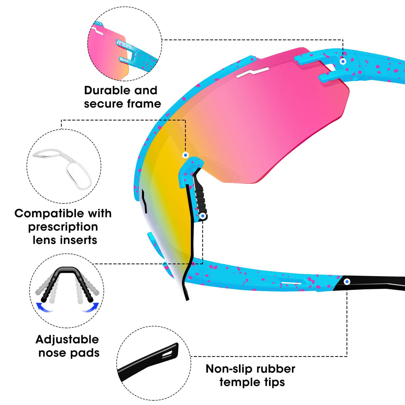 AVV Polaryzacyjne okulary przeciwsłoneczne UV400 do jazdy na rowerze, baseballowe, wiatroszczelne, przeciwmgielne, do sportów na świeżym powietrzu, lekka oprawka, mężczyźni, kobiety, młodzież