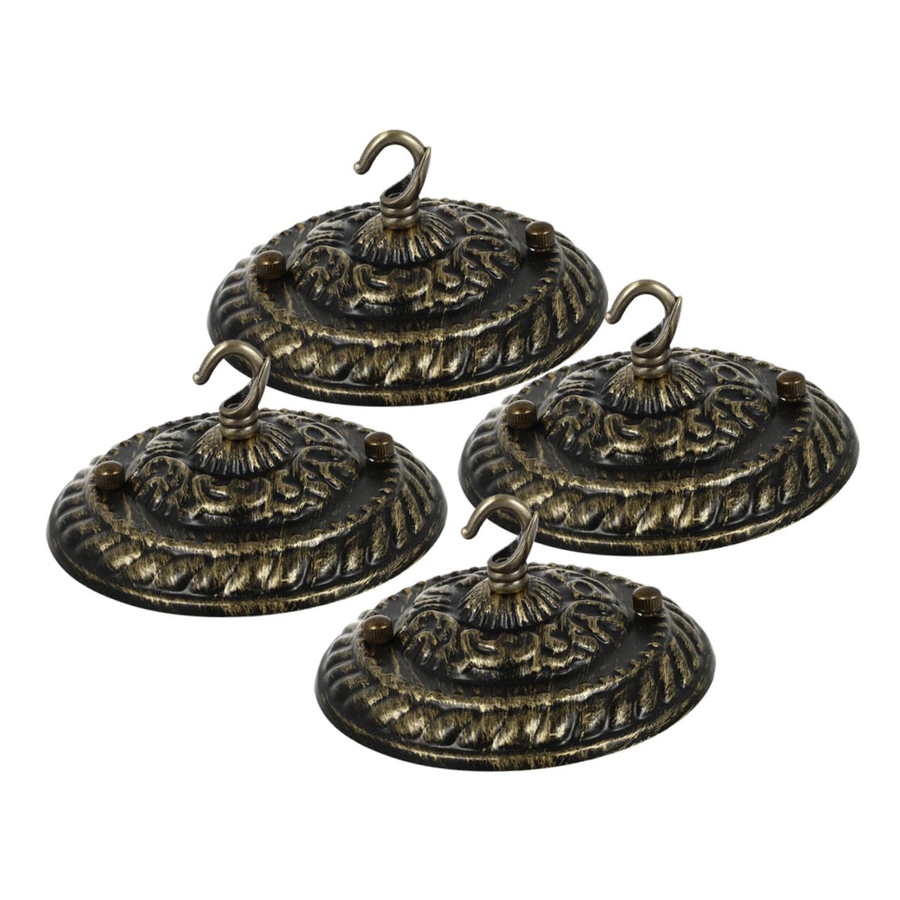 BESTonZON Copri Lampadario Vintage con Gancio, 4 Pezzi, Acciaio | Lega di Zinco, Piastra di Ricambio Decorativa, per Soggiorno e Sala da Pranzo, Portata Fino a 13kg