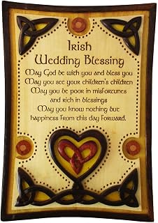 Royal Tara Wooden Wall Plaque with Irish Wedding Blessing Design