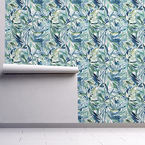 Papier peint latex 208x146cm motifs feuilles pastel florales pour salon et cuisine Coloray