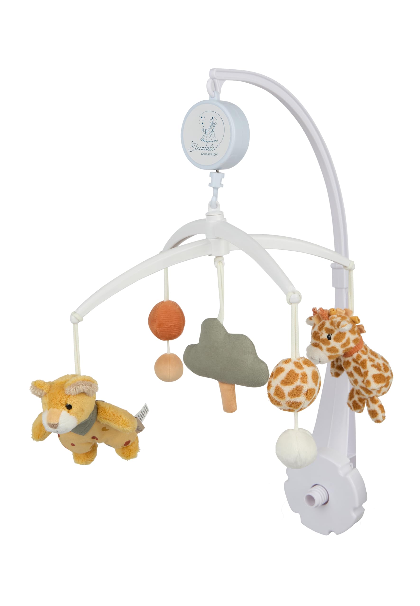 Sterntaler Mobile Giraffe & Löwe – Weicher Flausch, wattiert mit Polyesterwatte – Spieluhr mit Melodie: Brahms Wiegenlied – Beruhigend für Babys - Einschlafhilfe - Kuscheltier- Ideales Geschenk