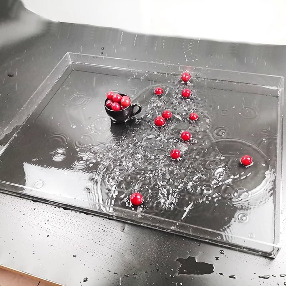 Rygcrud Acrílico Bandeja De Exposición Atrezzo, Estudio Fotográfico Fotografía Tanque De Agua Poco Profunda, Mesa De Productos Fotografía Shooting para Publicidad Cosmética(60x60x10 cm)
