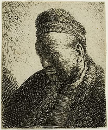 Impression d'art Rembrandt Homme sans barbe, grande affiche décoration murale