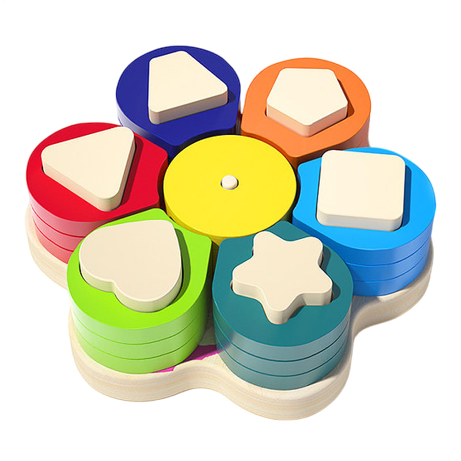 Jouet en bois de tri des couleurs jeu d'association géométrique éveil