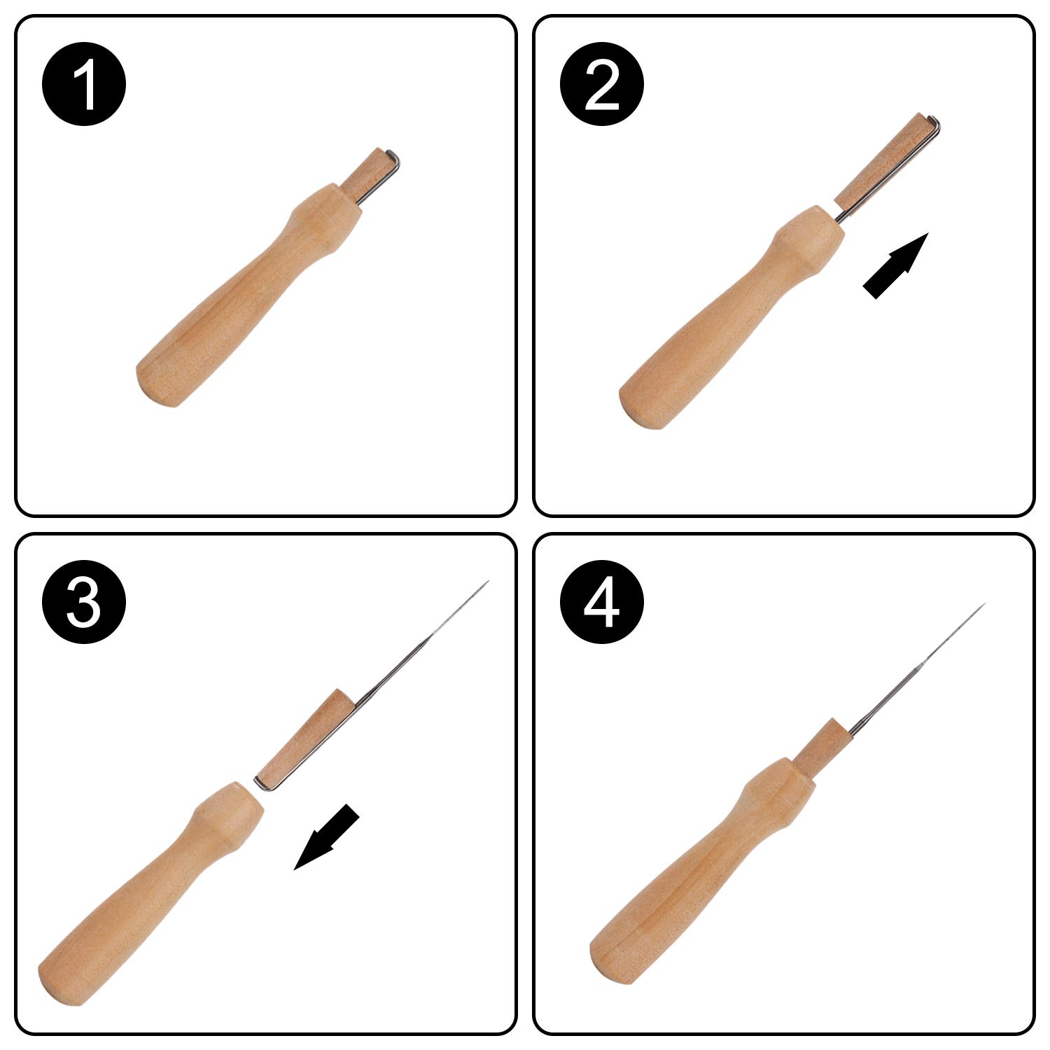 MengH-SHOP Kit de Feutrage de Laine Outils de Feutrage pour Débutant Filage à la Main Bricolage Matériaux D'artisanat 48 Pièces