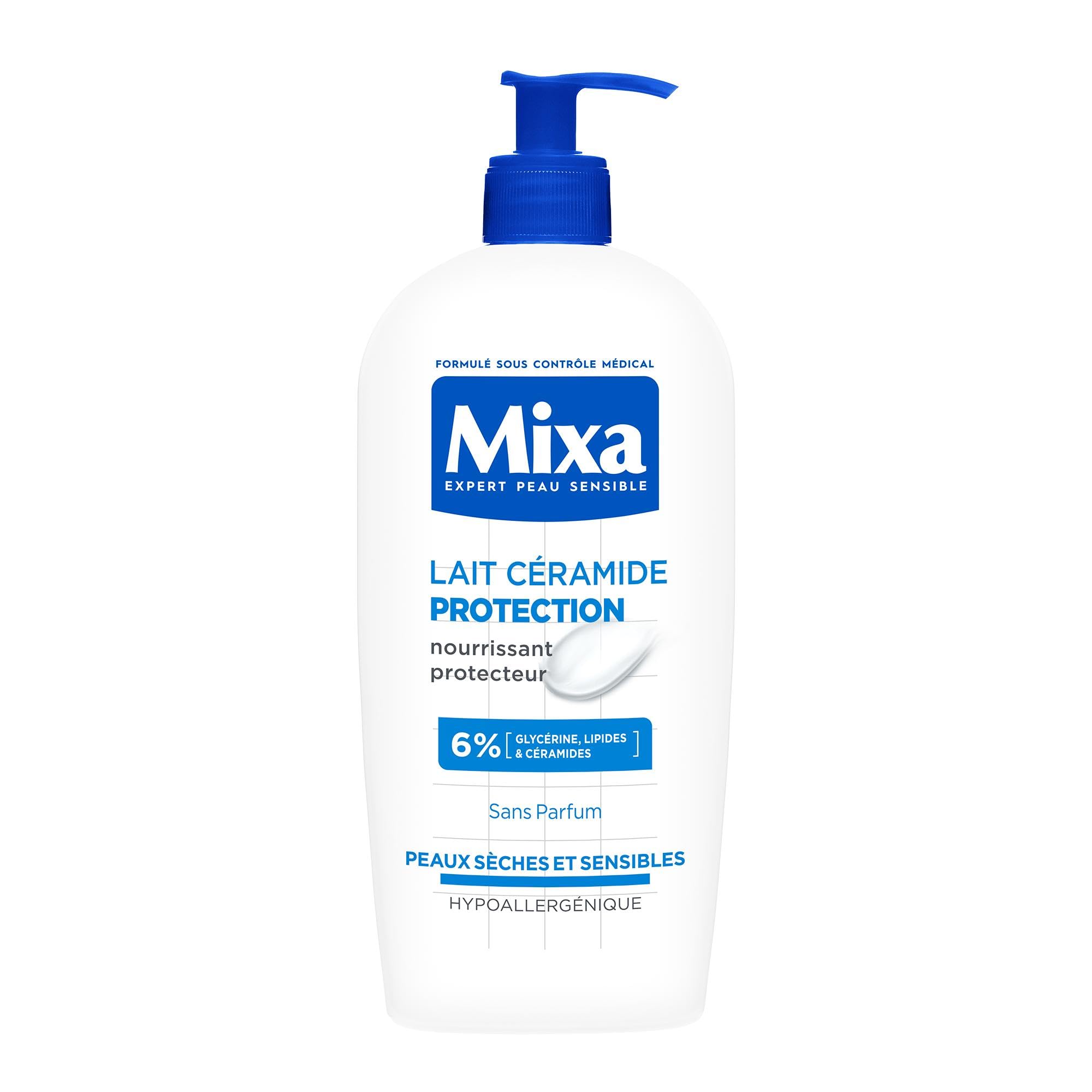 Mixa Expert Ceramide Milk for Sensitive Skin - Protective Milk - Against Strong Dryness - Dry and Weakened Skin - Hypoallergenic - Perfume Free - 250 ml