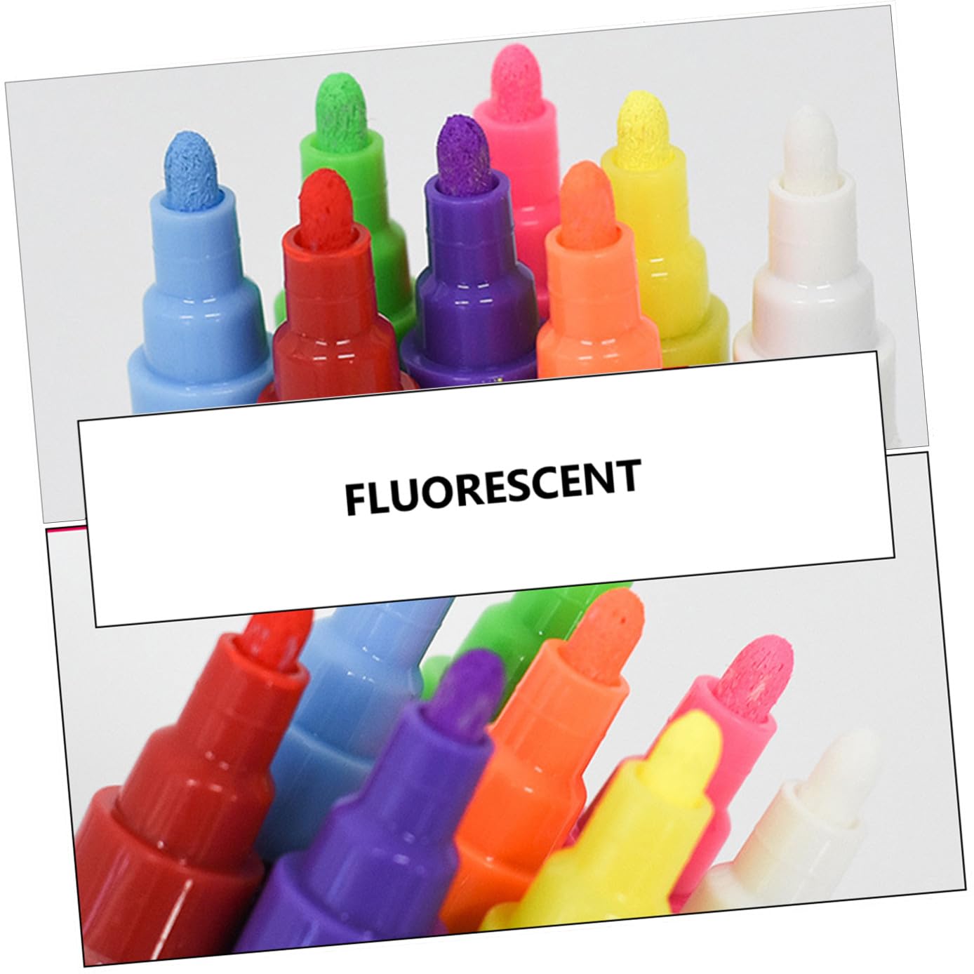 Set de 12 Rotuladores Fluorescentes Borrables de 6mm para Pizarra | Punta Redonda, Tinta Líquida, Uso en Panel LED Fluorescente, Paquete de 12 Unidades