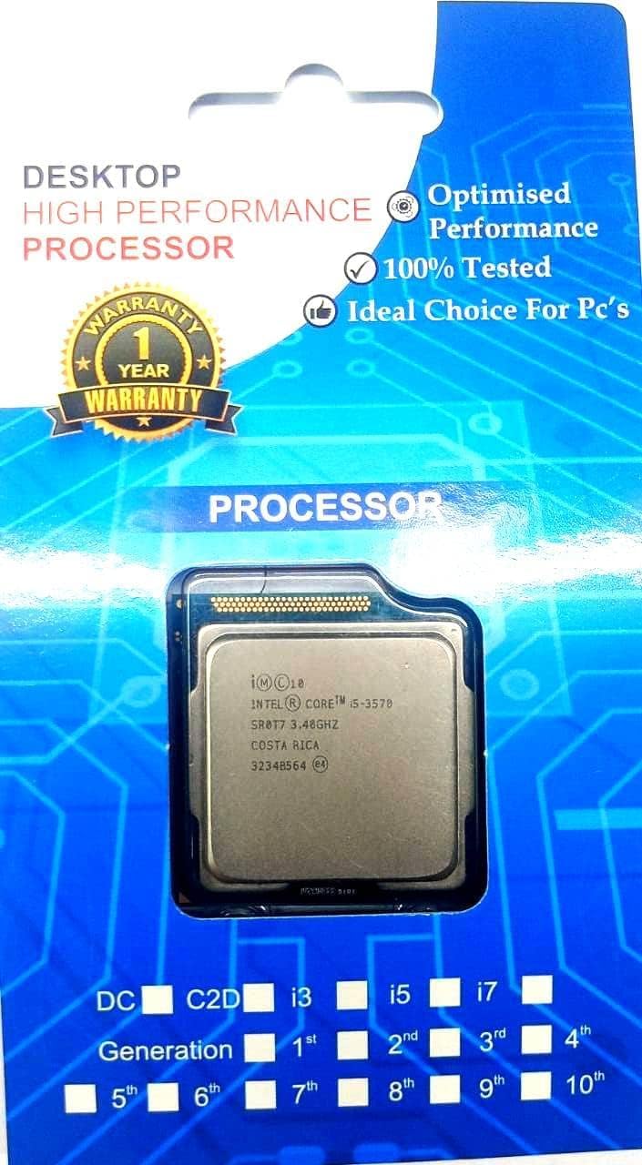 Core i5 3570 3.4 GHz Upto 3.8 GHz LGA 1155 Socket 4 Cores 4 Threads 6 MB Smart Cache Desktop Processor (Silver/Grey) for Support h61 Motherboard
