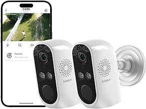 Anlapus 2 Pack WiFi 6 Surveillance Cameras Outdoor/Indoor 2K 3MP Color Night Vision Person/Vehicle Detection Audible Light Alarm 24/7 Recording
