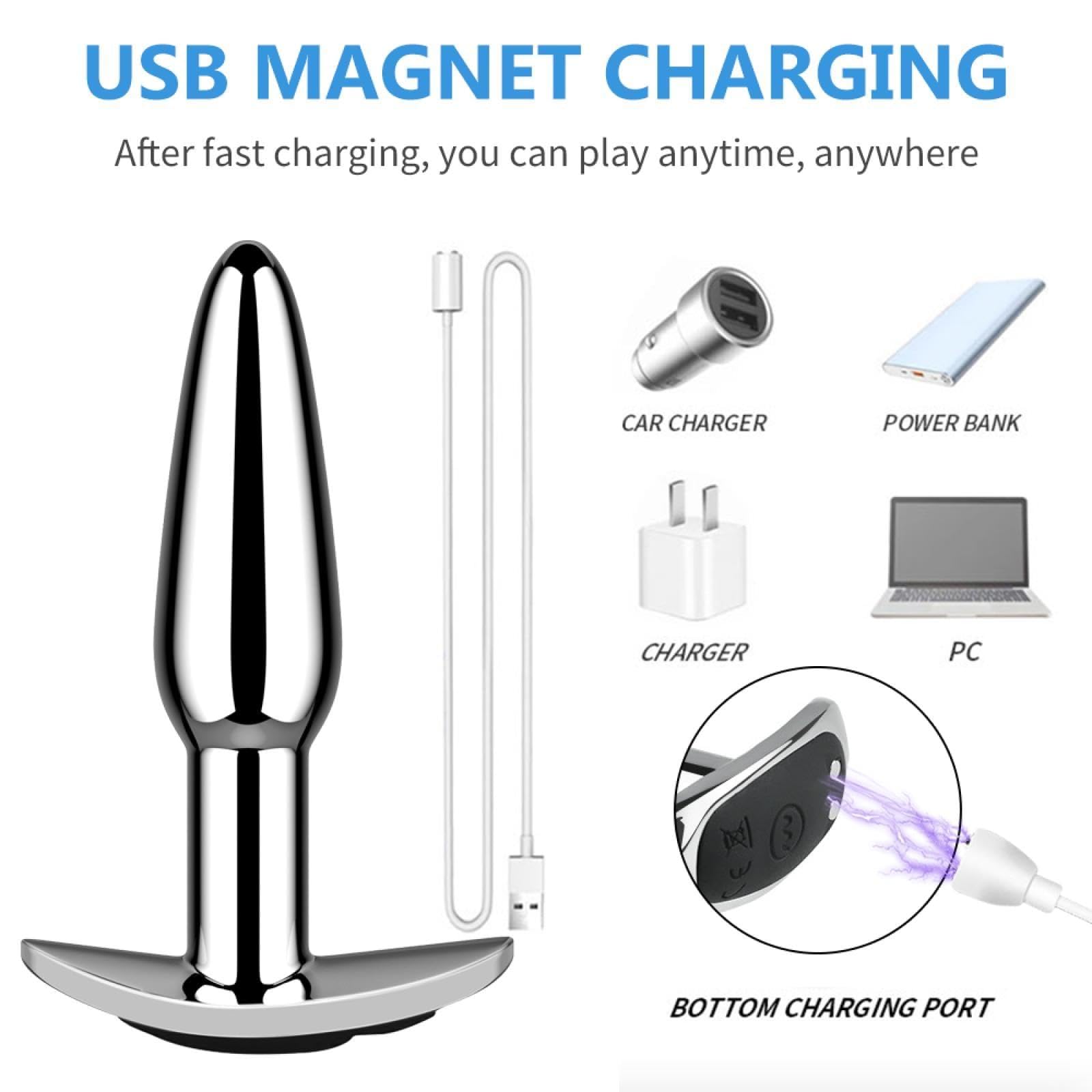 Vibratore Vibratore Principiante Butt Plug anale 10 velocità vibratore anale in metallo Piccolo plug anale vibrazione giocattolo del sesso Masturbatore giocattoli adulti del sesso Macchina