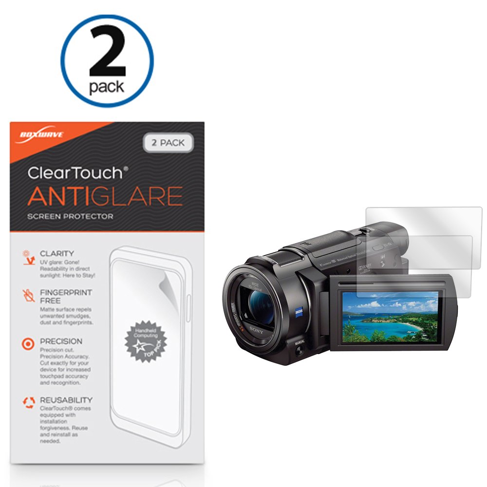 BoxWave Anti-Glare Screen Protector For Sony FDR-AX33 Camera - 2 Pack Matte Film