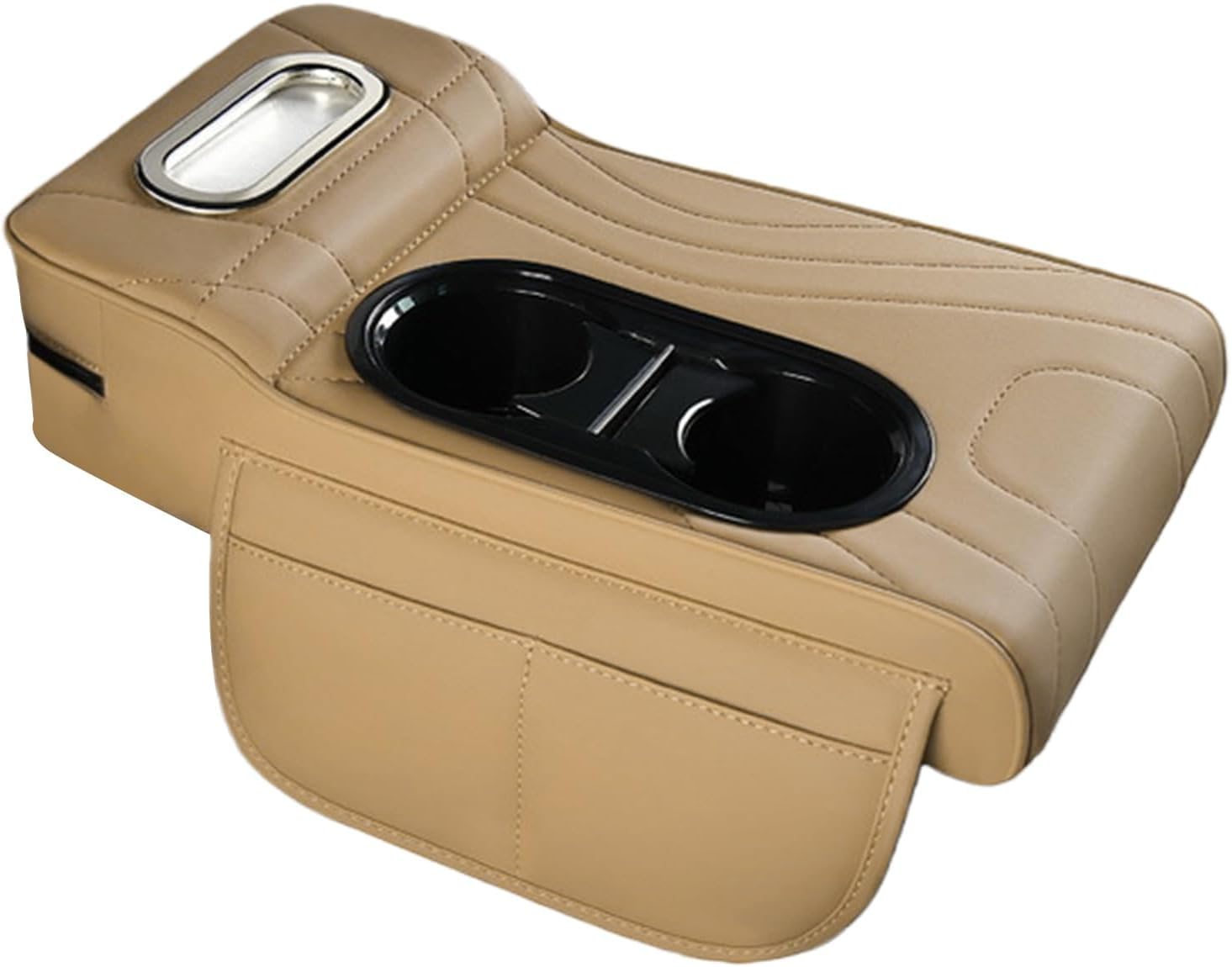 CYBHYAXC Car Armrest Cushion Storage Box For Audi S4 4A, C4 1991 1992 1993 1994, Car Center Console Armrest Pillow With Cup Holder Storage Pocke Tissue Box,Beige
