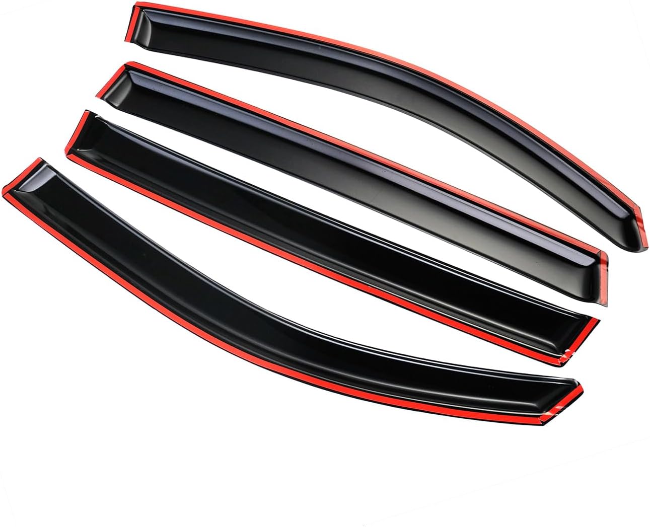 Tape-On Side Window Visor Deflectors for 2016-2022 Honda Pilot 4 Piece Set Smoke Tinted Rain Guards Shield Shade 94557