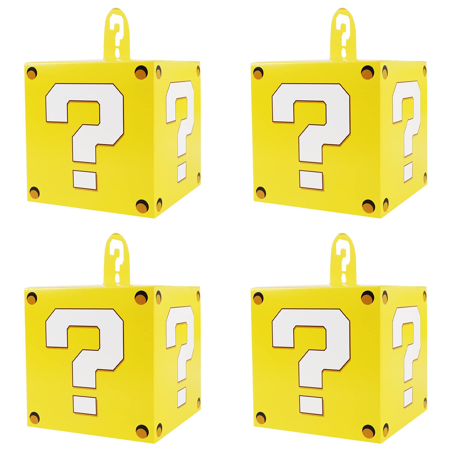 Erweicet Video Game Party Treat Box 24 PCS Props Brick Comic Video Game Gift Bags Favor Snack Goody Cardboard Bag Perfect Or Gift Giving And Video Games Theme Party Favors Decorations Supplies