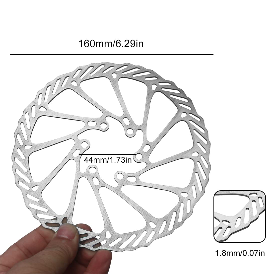 Disco Bici G3 160mm,Rotori Freno Disco Per Bicicletta con 6 Bulloni in Acciaio Inox Bici Freno a Disco rotore Disco Freno MTB per la Maggior Parte della Bici da Strada Bici da Mountain Bike BMX MTB