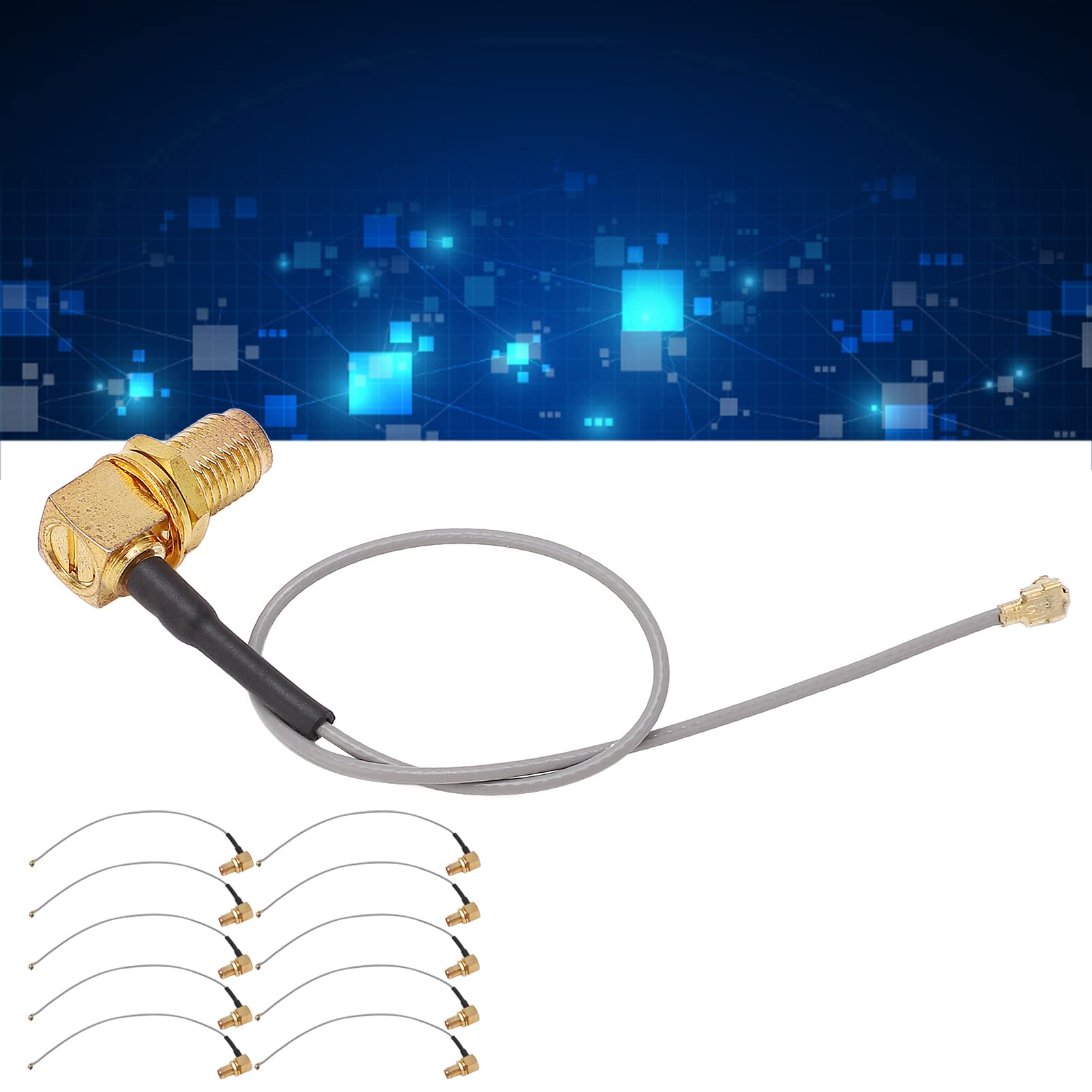 plplaaoo 10 pezzi cavo coassiale RF ad angolo retto SMA testa femmina a linea coassiale IPX kit set di connettori materiale in ottone di alta qualità per sistemi GPS hotspot WiFi